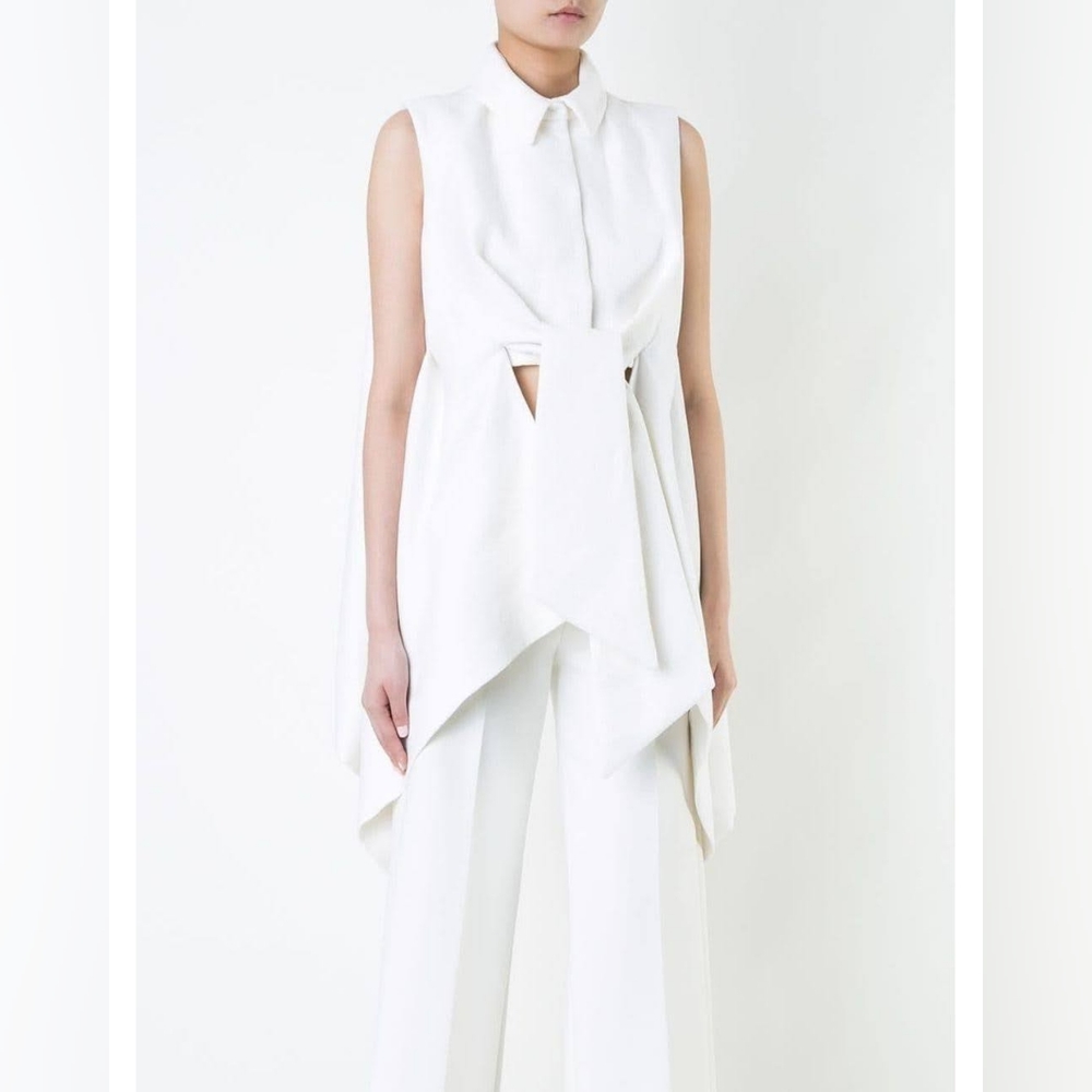 NWT $2150 Delpozo sz 40 US8 high low tie front vestcoat